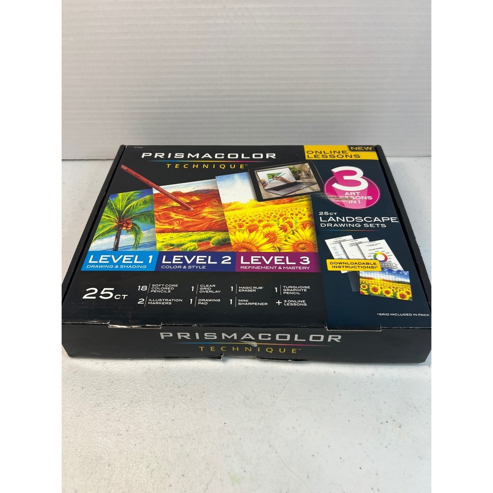 Prismacolor Technique Landscape Drawing Set 25ct Level 1-3 Art Kit 2179589